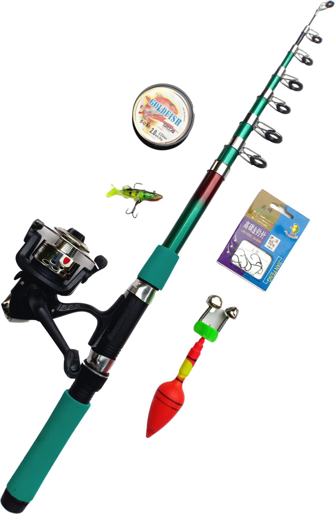 Telescopic Rod - Heavyweight Sensitive Fishing Rod, Tournament Quality Spinning Fishing Rod | Green Heavy Rod Set 2 On 2 Everything (B0CWH39MFZ) Amazon Price History, Amazon Price Tracker