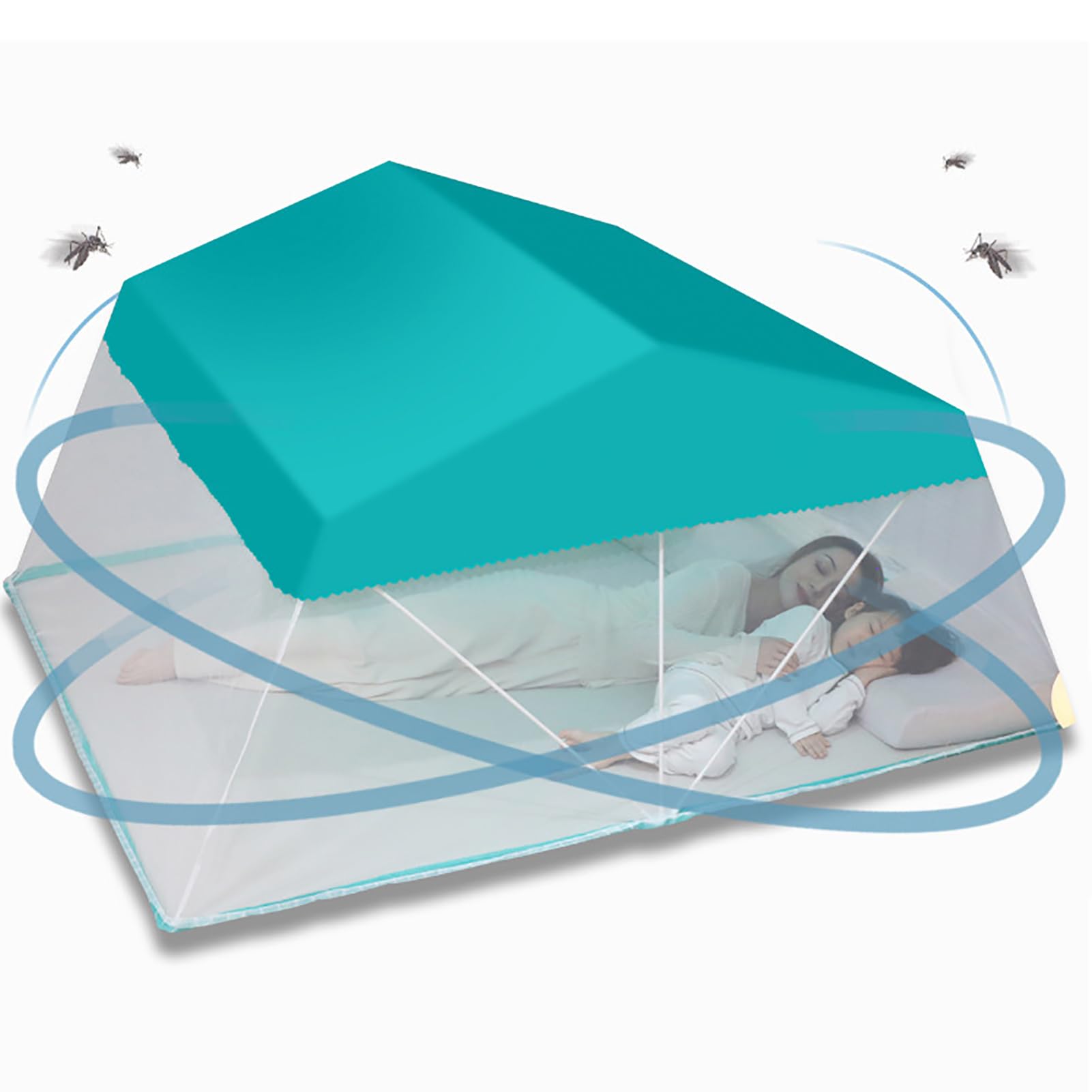 Zanzariera per Letto, Tende per Zanzariera Pop UP, per Tenda da Letto, Design Pieghevole con Fondo in Rete per Zanzariera da Viaggio per Bambini Adulti,B,135 * 190 * 100cm