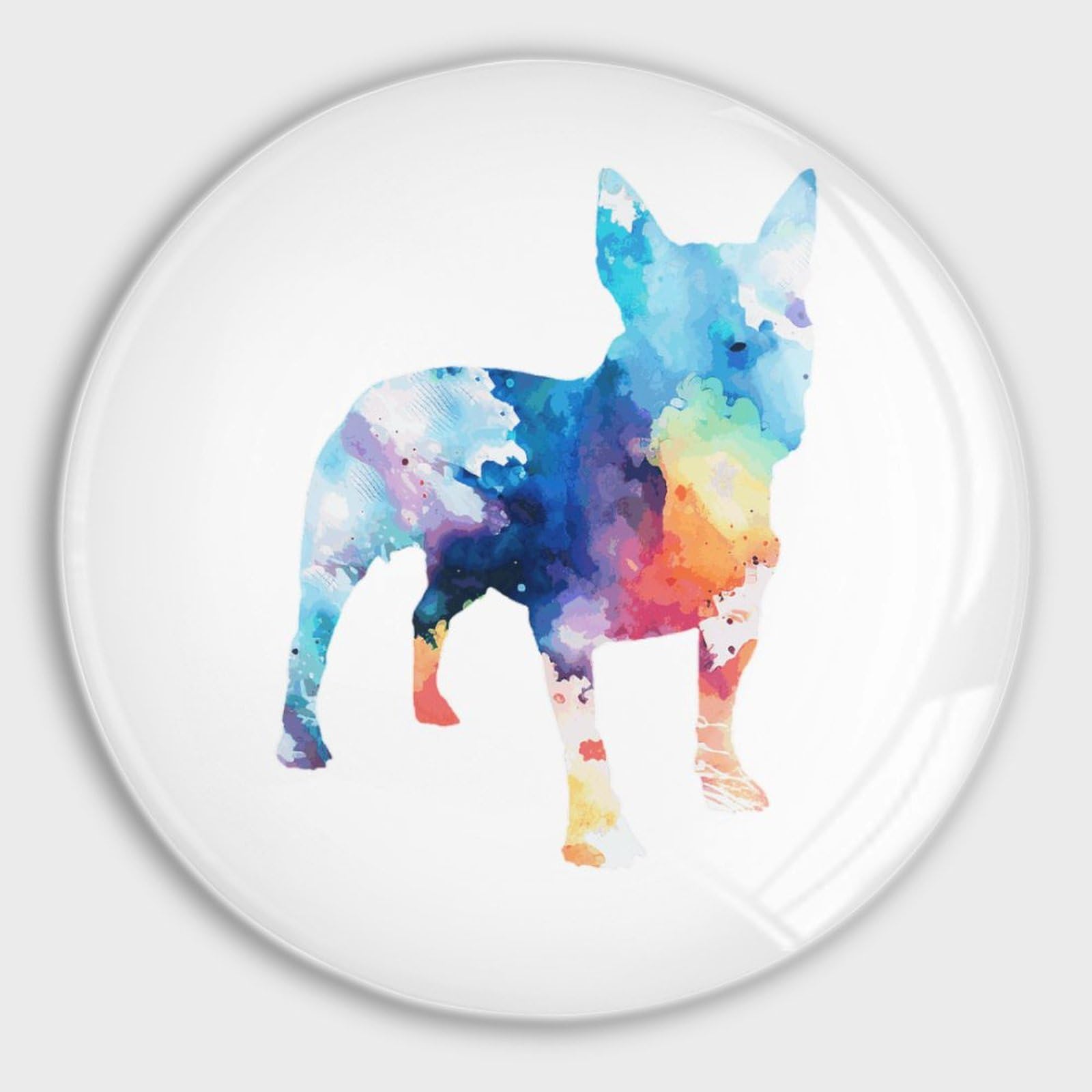 Aimants de réfrigérateur Bull Terrier en verre lot de 4 pour tableau blanc