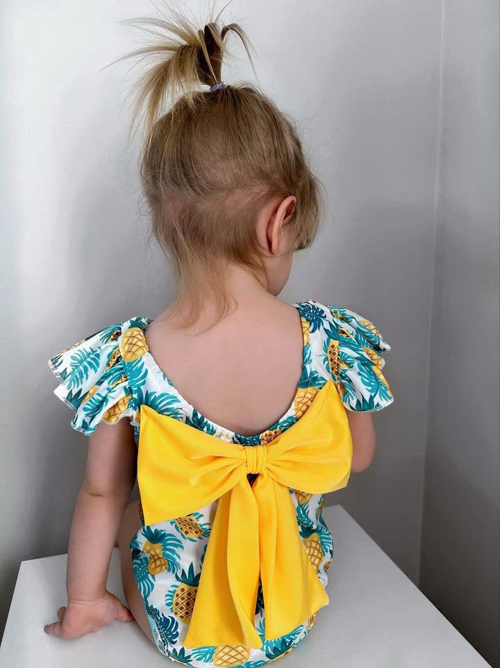 Image of Toddler Girl Baby Ruffles Mermaid Fish Scale Swimsuit One Piece Swimwear Bathing Sunsuit