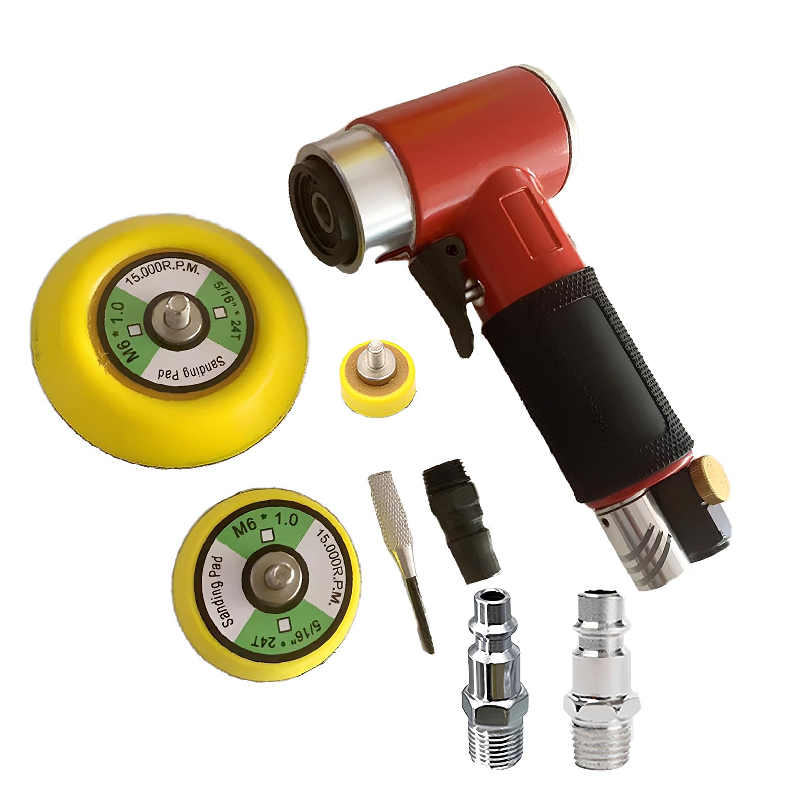 Oxxggkao E. Professional Air Powered Orbital Sander 1 2 3 Inch Multifunctional Size Polisher For Auto Detailing And Furniture Refinishing Car Polishing Tool