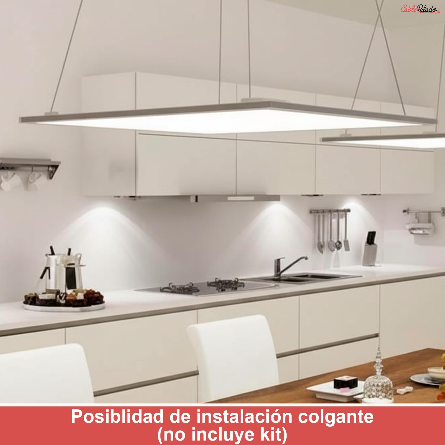 CABLEPELADO - Panel LED Empotrable 60x60 cm Luz Blanca (6000K) | Sistema Backlight Uniforme | Alto Ahorro Energético | Sustituto Fluorescente para Oficinas
