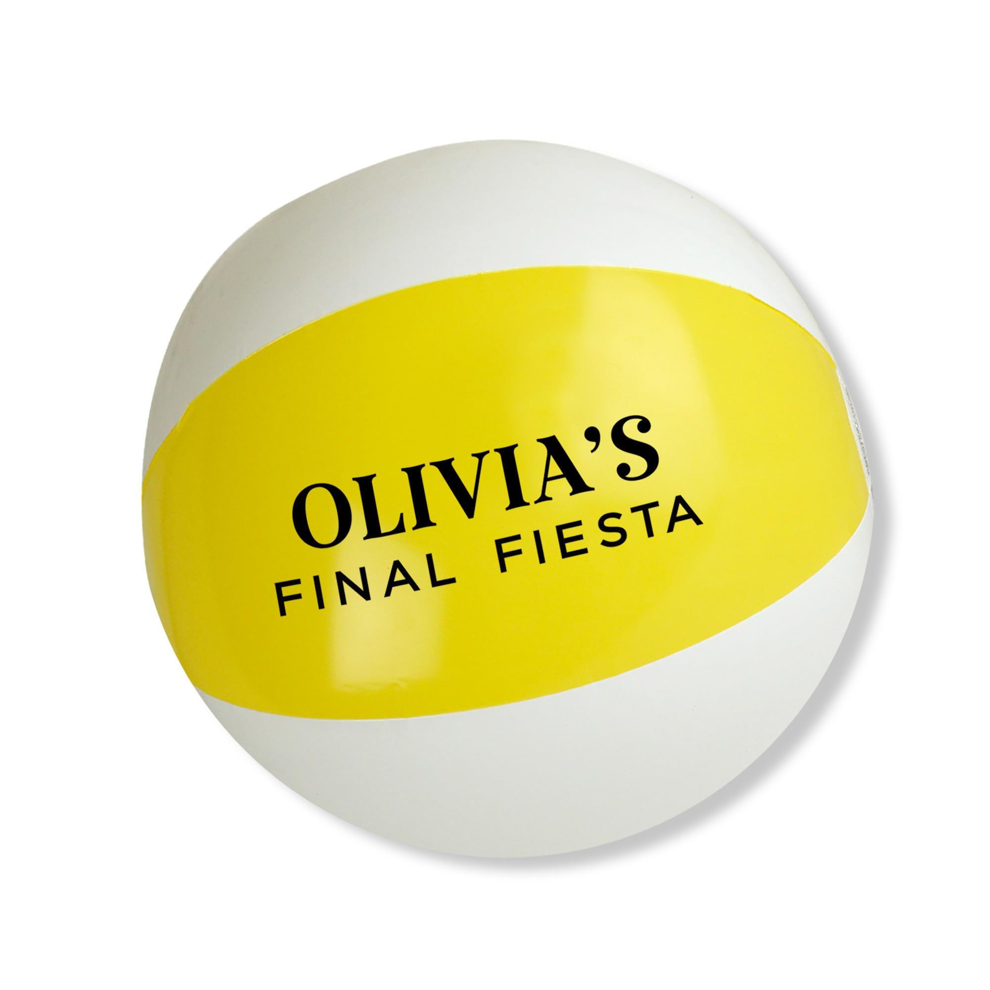 GiftsinaJiffy Personalised Inflatable Beach Balls, Custom Name Pool Party Balls 22cm, Summer Party Favours for Kids & Adults, Hen Party, Birthday, Holiday & Bulk Beach Accessories (Yellow)