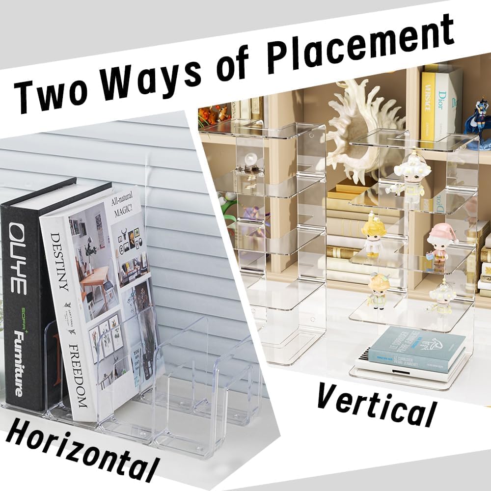 Confezione da 4 organizer per documenti in acrilico trasparente, organizer da scrivania per libri, buste, posta, documenti, quaderni, forniture per ufficio