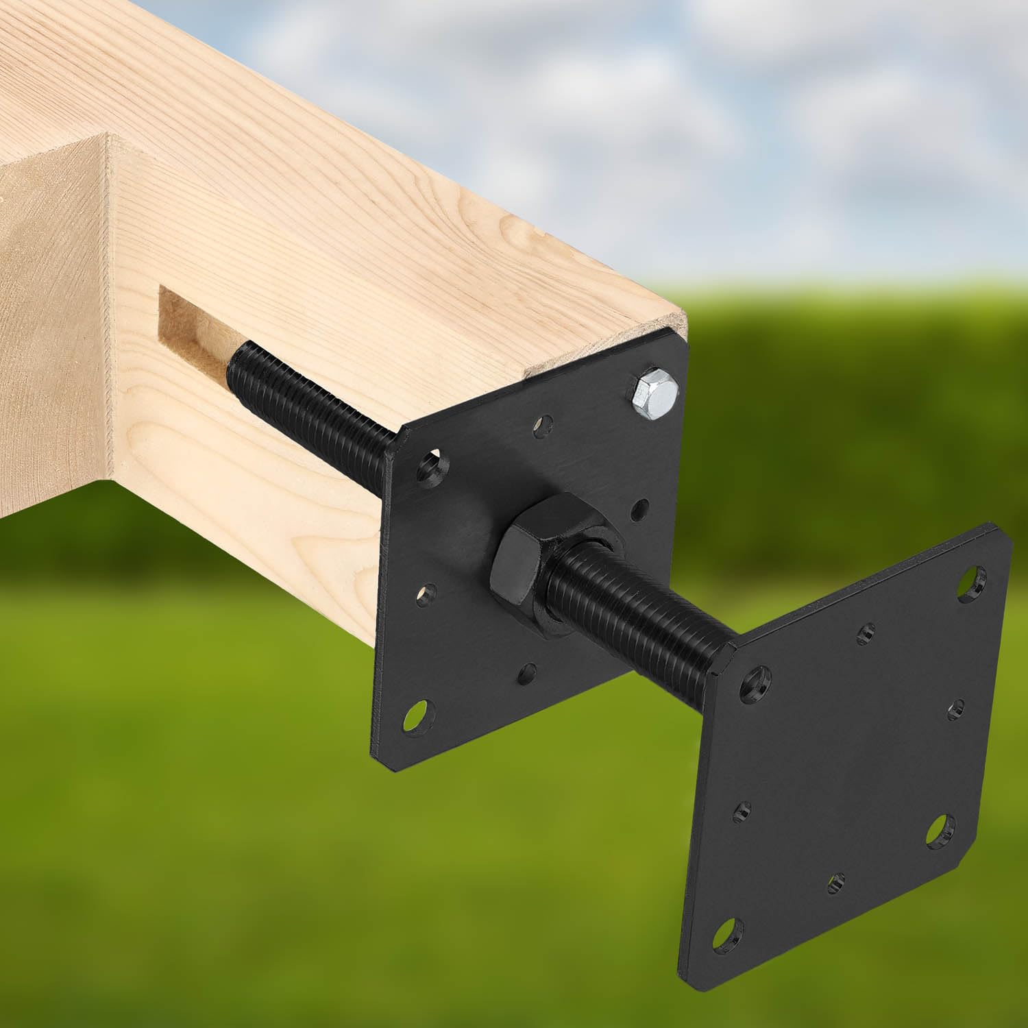 KOTARBAU® 4 Stk Pfostenträger pulverbeschichtetem Stahl 160x160x250mm Anthrazit Pfostenträger Einschlaghülse höhenverstellbar Zaunpfosten Aufschraubhülse Bodenhülse Balkenschuh Bodenanker Balkenschuhe