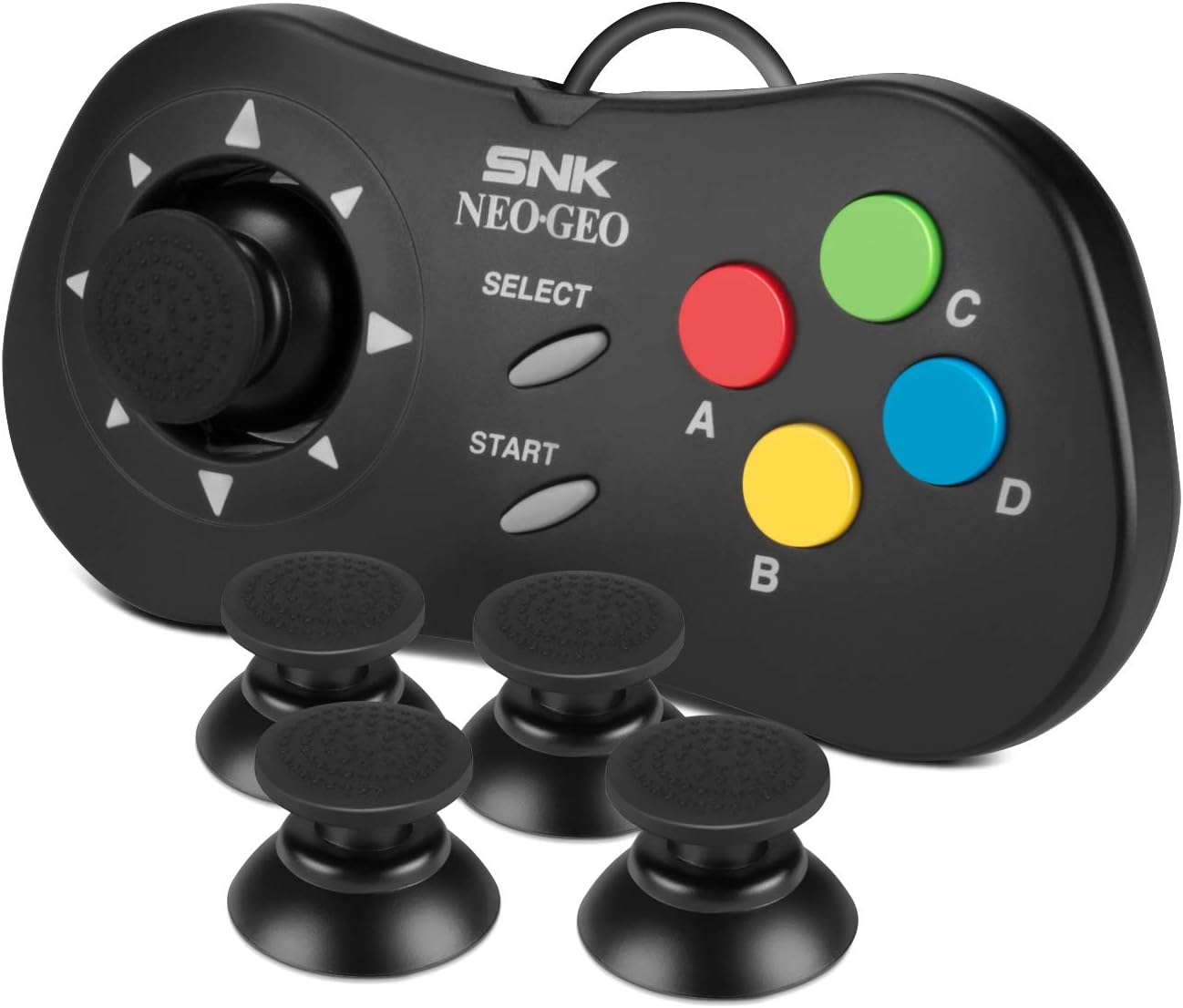 Thumbstick for NEOGEO Mini Controller - NesBull Thumbstick Cover Game Remote Joystick Cap for for NEOGEO mini Controller（4 Packs，Black）