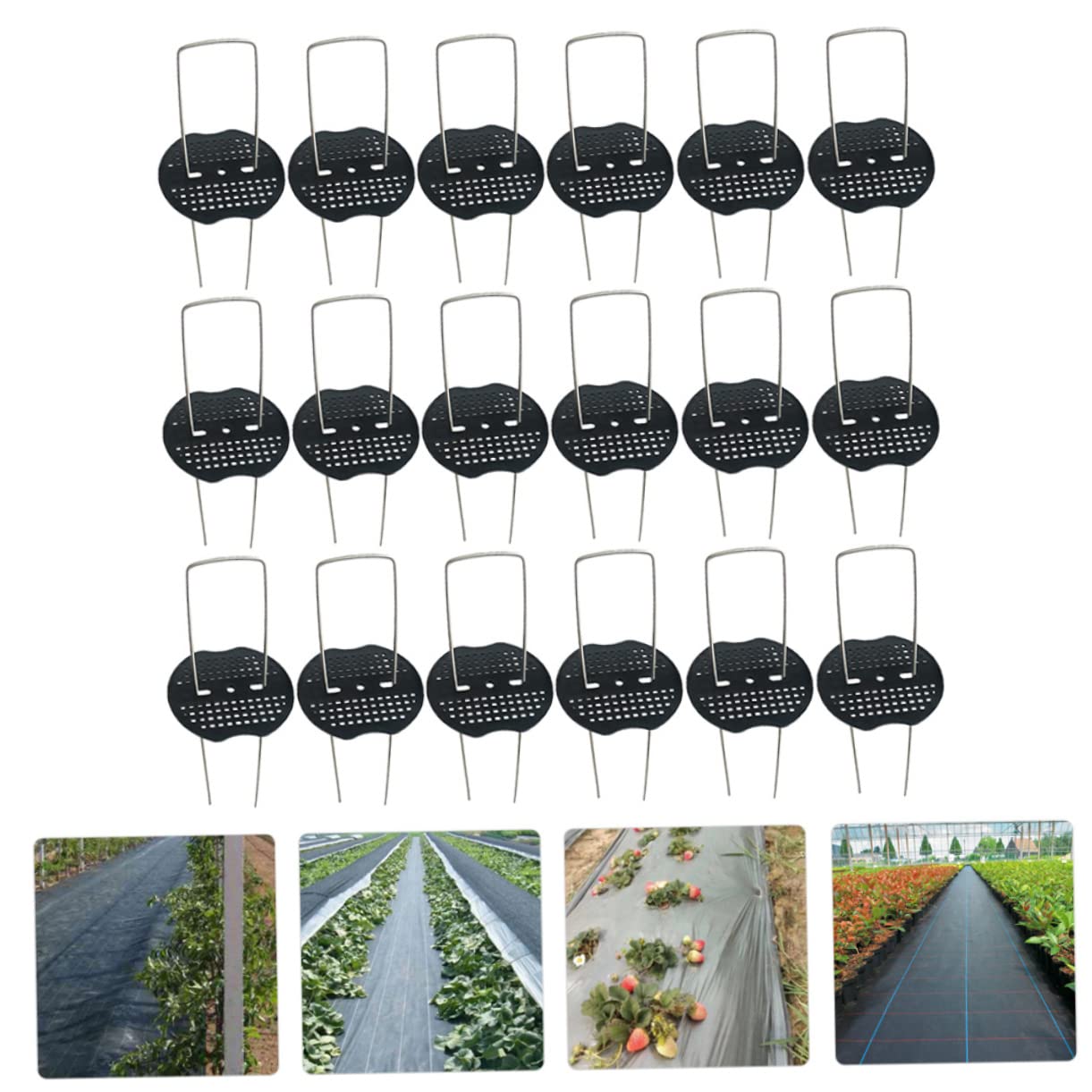50 Set Picchetti per Fissaggio Esterno a U in Filo Zincato da Giardino | Membrane e Teloni, Montaggio Sicuro e Semplice, Nero, Uso Quotidiano All'aperto, 50 Set