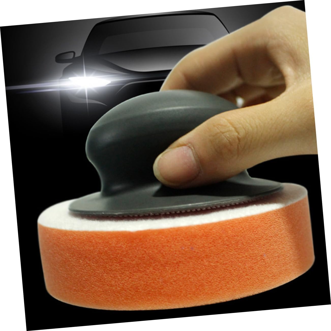 Car Wax Polish Sponge Set with Gripper Handle Professional Buffing and Waxing Pads for Car Cleaning and Polishing Includes Microfiber Towels for
