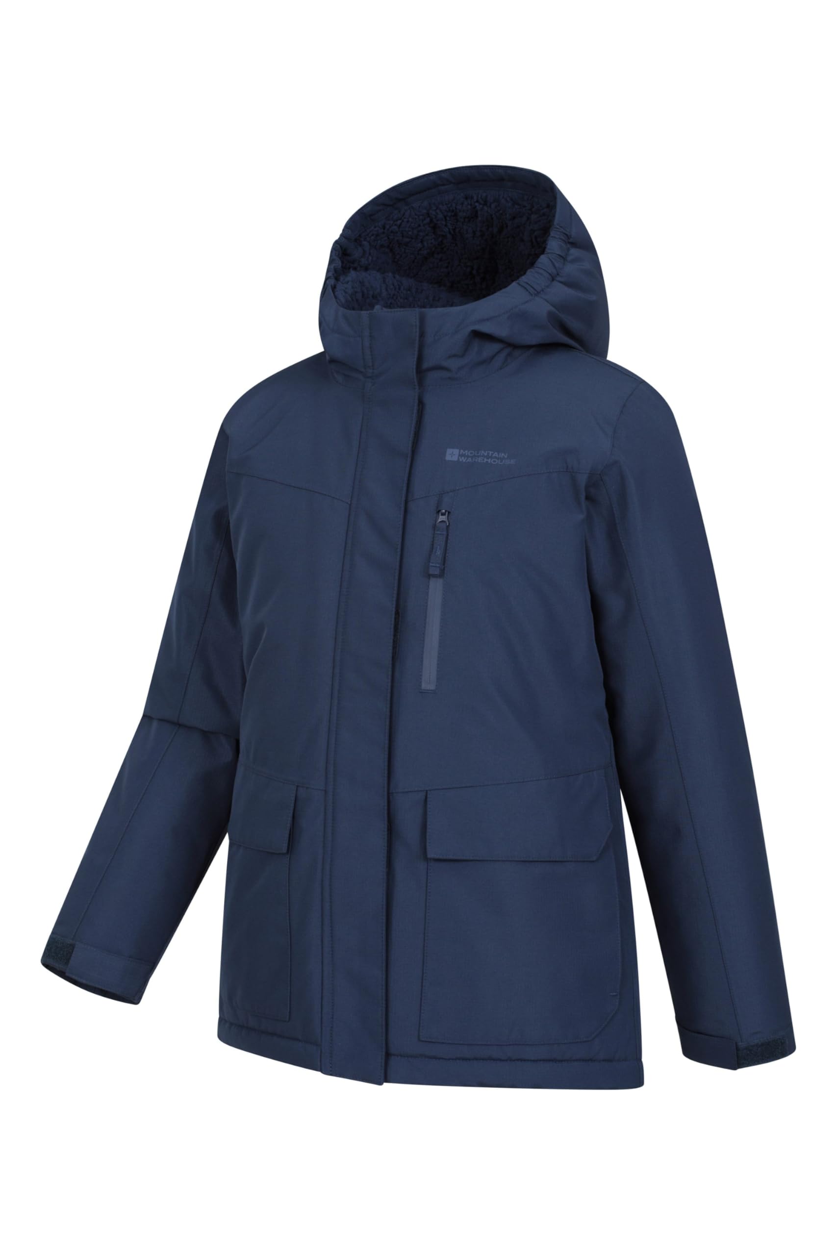 Mountain Warehouse Noah Wasserabweisende Kinderjacke – Mantel mit Sherpafutter Vielen Taschen Jungen/Mädchen – Frühling, Sommer, Outdoor, Reisen, Wandern