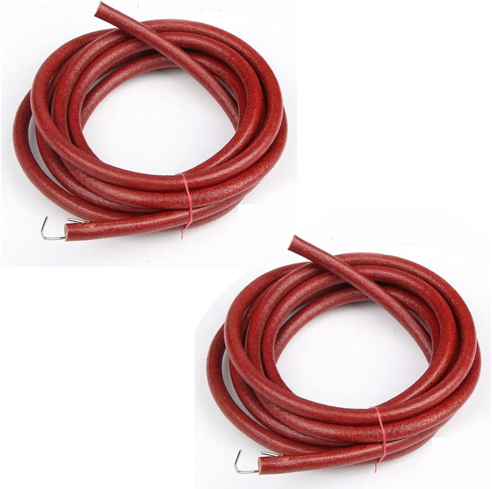 6FT Pack of 2 Leather Belt for Singer/Jones Treadle Sewing Machine Cowhide Belting,Round 3/16" (5.6mm) Diameter for Many Singer Treadle Sewing Machines (2 pcs)