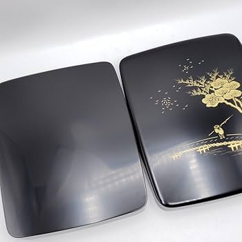 【未使用品】 輪島塗 灰皿 箱付き 堅牢優美布着保証 輪島漆器 古美術品 骨董品 山元清巧堂造 輪島塗 布着本堅地 漆器 木製 沈金 蝶 緻密な