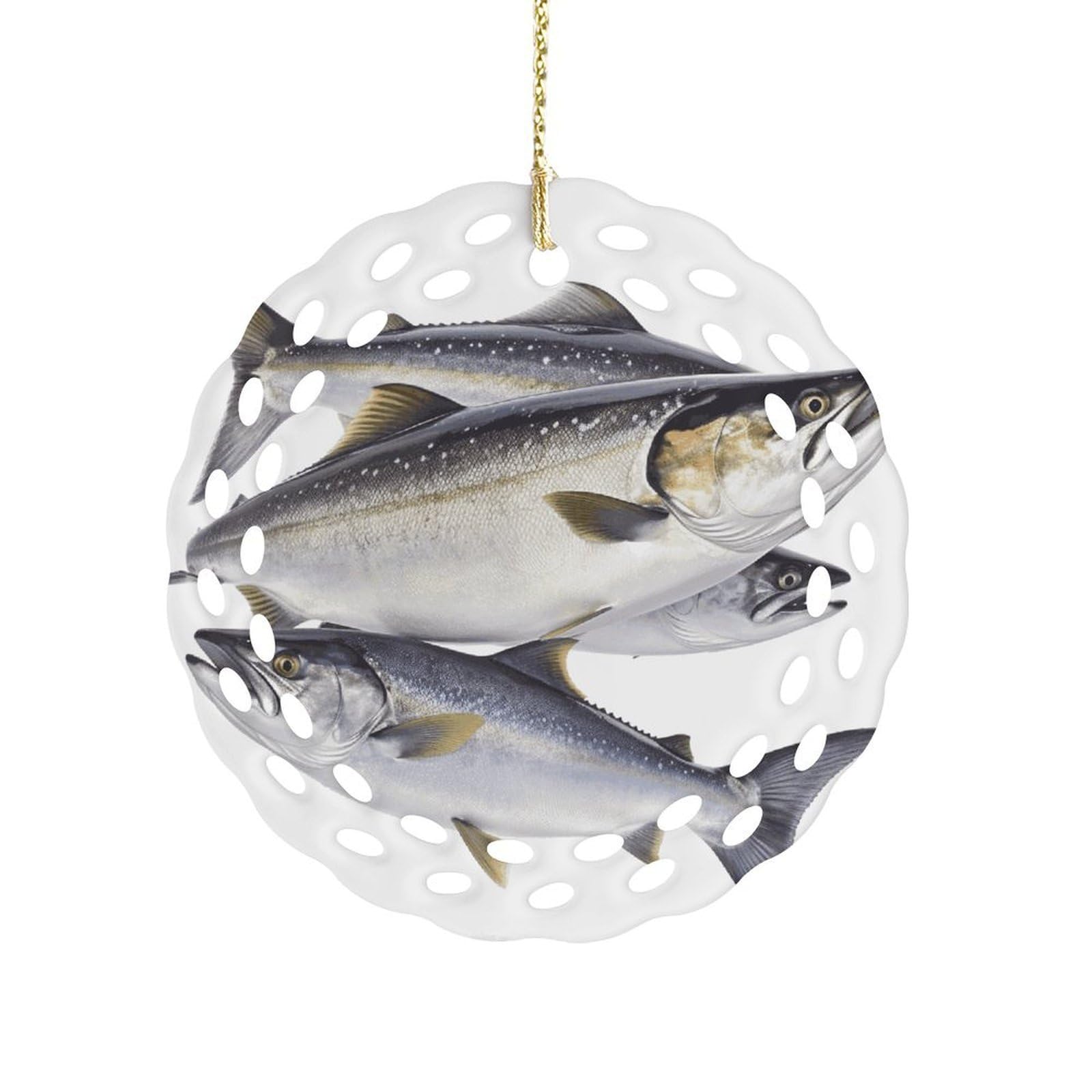 Khauerbc Women's Style Salmon Fish Hanging Decorations-3.2 In .Round Ornament For Decorating Shopping Malls, Shops, Homes.holiday Keepsake For Grandma Mothers Birthday.