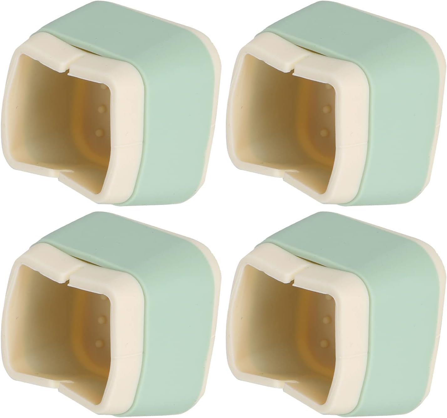 4PCS Square Silicone Chair Leg Cover Chair Leg Floor Protectors Non Slip Silent Chair Leg Pads Wood Floor Protector for Chair Fits Square Furniture Legs (Green)