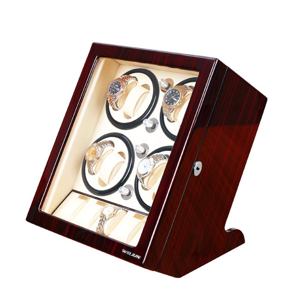 WMYYZYQ automatic watch winder box 5 rotation modes with piano lacquer floor wood storage showcase,A-A