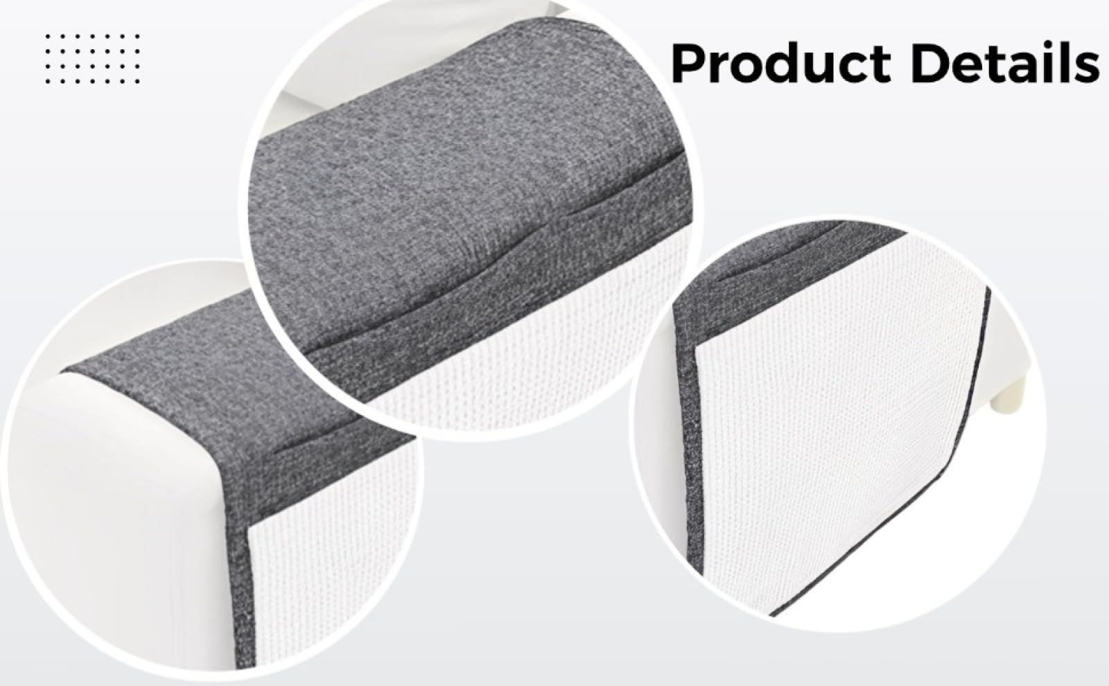 Almohadilla para arañazos para sofá y gatos, protección de muebles de sisal natural de 51 pulgadas, rascador de esquina grande para sofá, borde de tela de larga duración, color gris