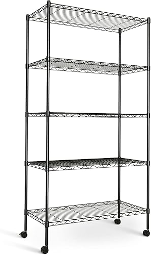 Miniatura 18 de Simple Deluxe - Estantería de almacenamiento resistente de 5 niveles, capacidad de carga de 1250 libras, 29.92" de ancho x 13.98" de profundidad x