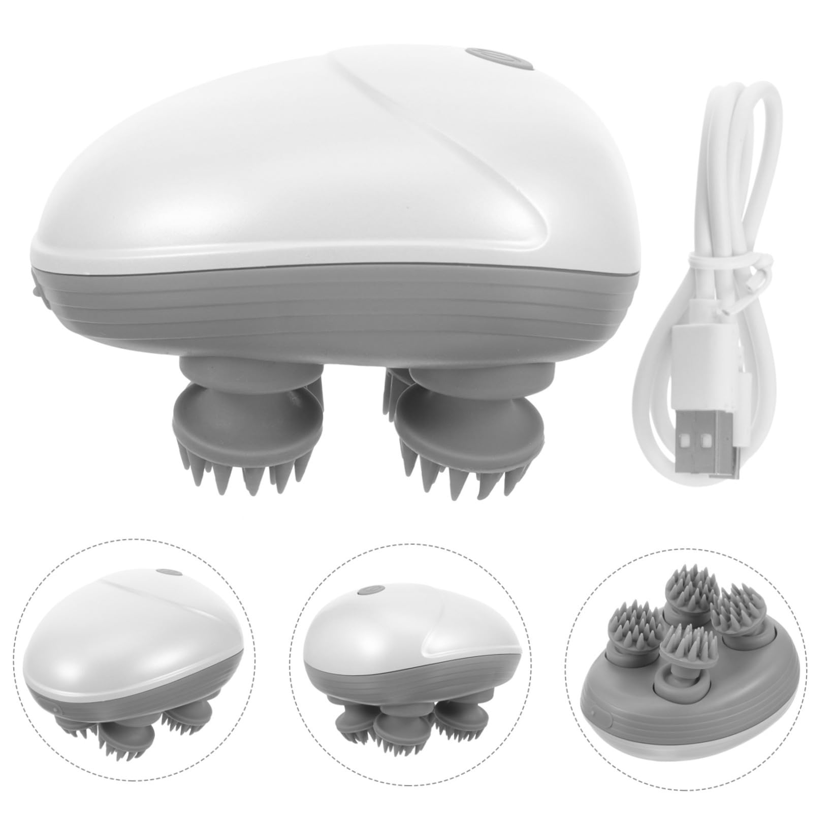 BESTYASH 2 Juegos Masajeador Cabeza Eléctrico Ergonómico Multifuncional con Masaje de Amasar y Diseño Seguro para Cabelludo para Aliviar Estrés y Uso Manos Piernas y Mascotas