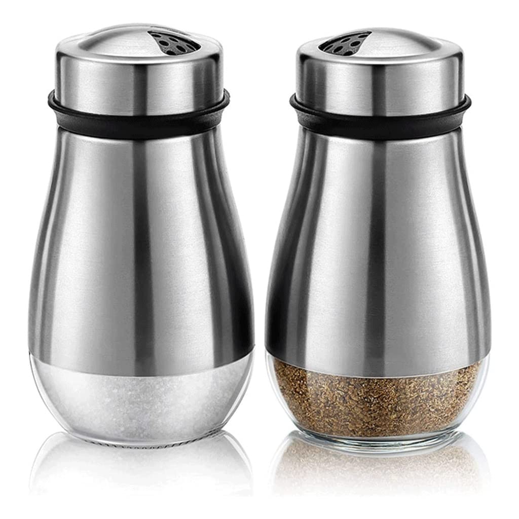 IANSHFKN Salt And Pepper Shakers Set - Shaker With Adjustable Pour Holes Dispenser