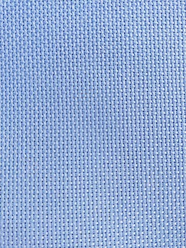 Image of 19 inch x 28 inch 14CT Counted Cotton Aida Cloth Cross Stitch Fabric (Light Blue)
