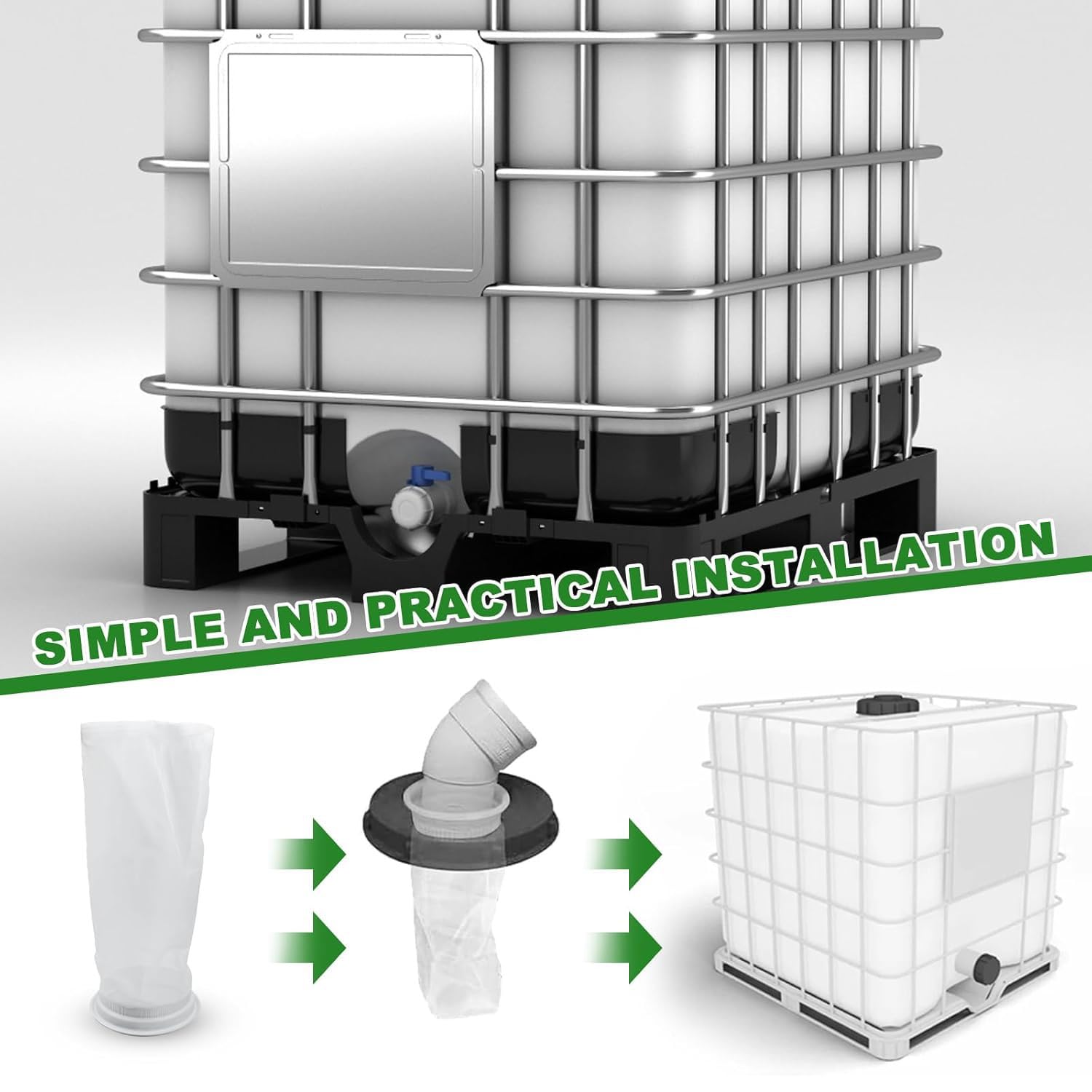 4 Pièces Filtre IBC En Nylon, 25cm Filtre Eau De Pluie Nylon, 200 Mesh Filtres De Couvercle IBC En Maille, Filtre à Eau De Pluie Pour Produits Chimiques, Traitement De L'eau Et