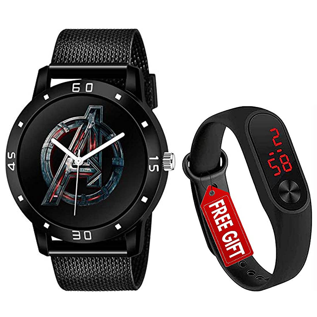 GOLDENIZE FASHION Avenger Print Dial with Digital Display Watch for Boys & Mens Watches (B099ZNR7TQ) Amazon Price History, Amazon Price Tracker