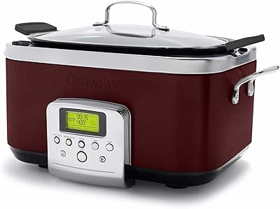 Sponsored Ad - GreenPan Elite 8-in-1 Programmable 6 Quart Electric Slow Cooker, Dishwasher Safe Lid & Removable Crock, PFA...