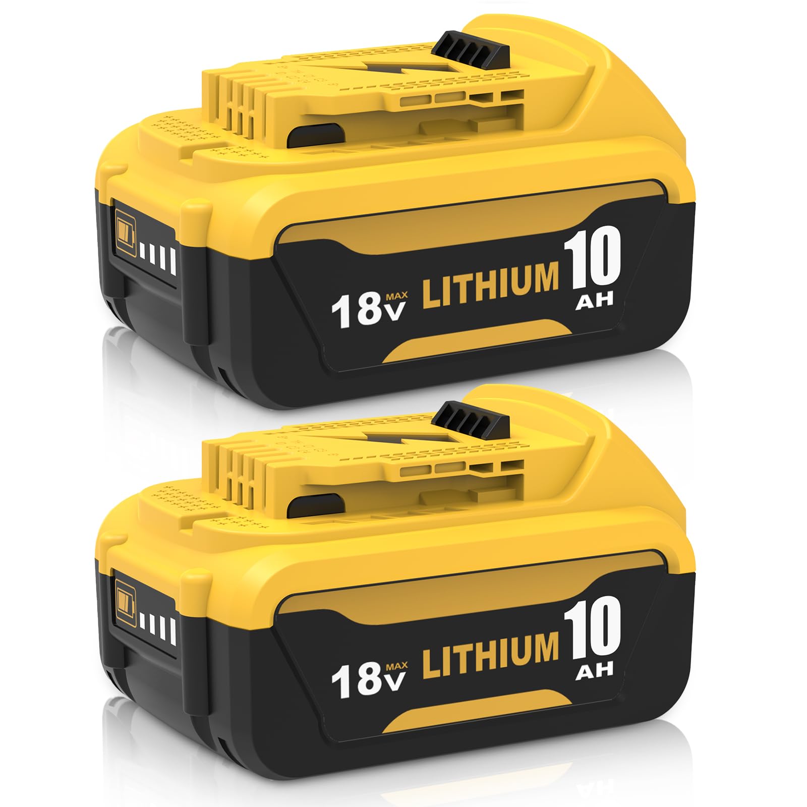 2 Pack 10.0Ah Replacement for Dewalt Battery 18V / 20V DCB184 DCB180 DCB181 DCB182 DCB200 DCB201 DCB204 DCB107 DCB102 and DCB104 Compatible with DCD/DCF/DCG Series Cordless Power Tools