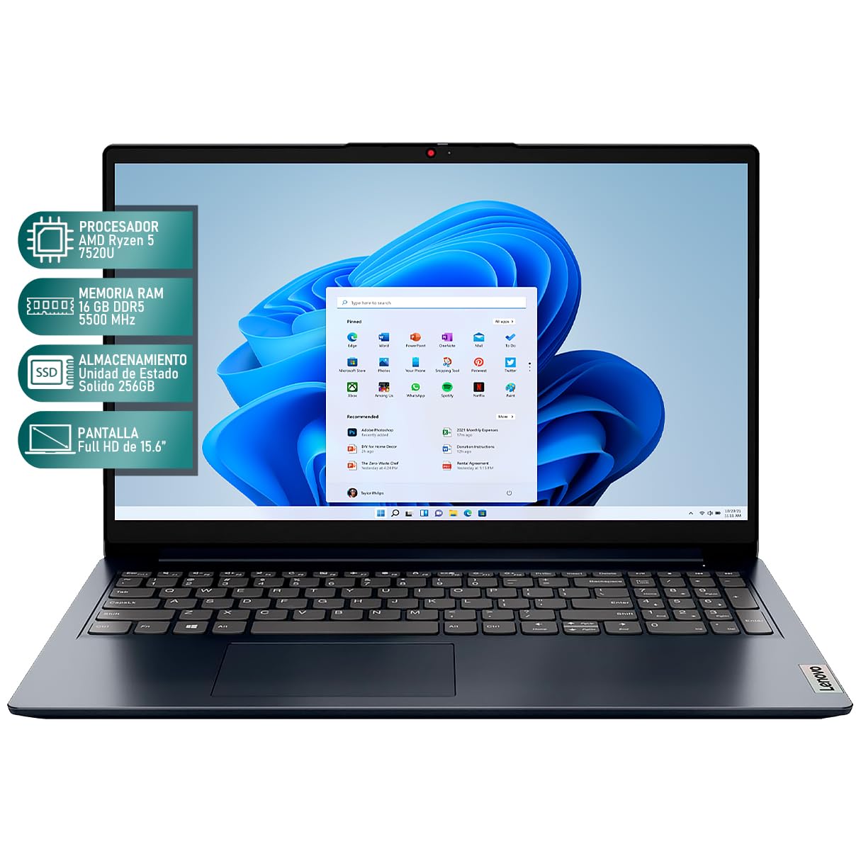 Lenovo Laptop Ideapad 1 15AMN7 AMD Ryzen 5 7520U 16GB RAM 256GB