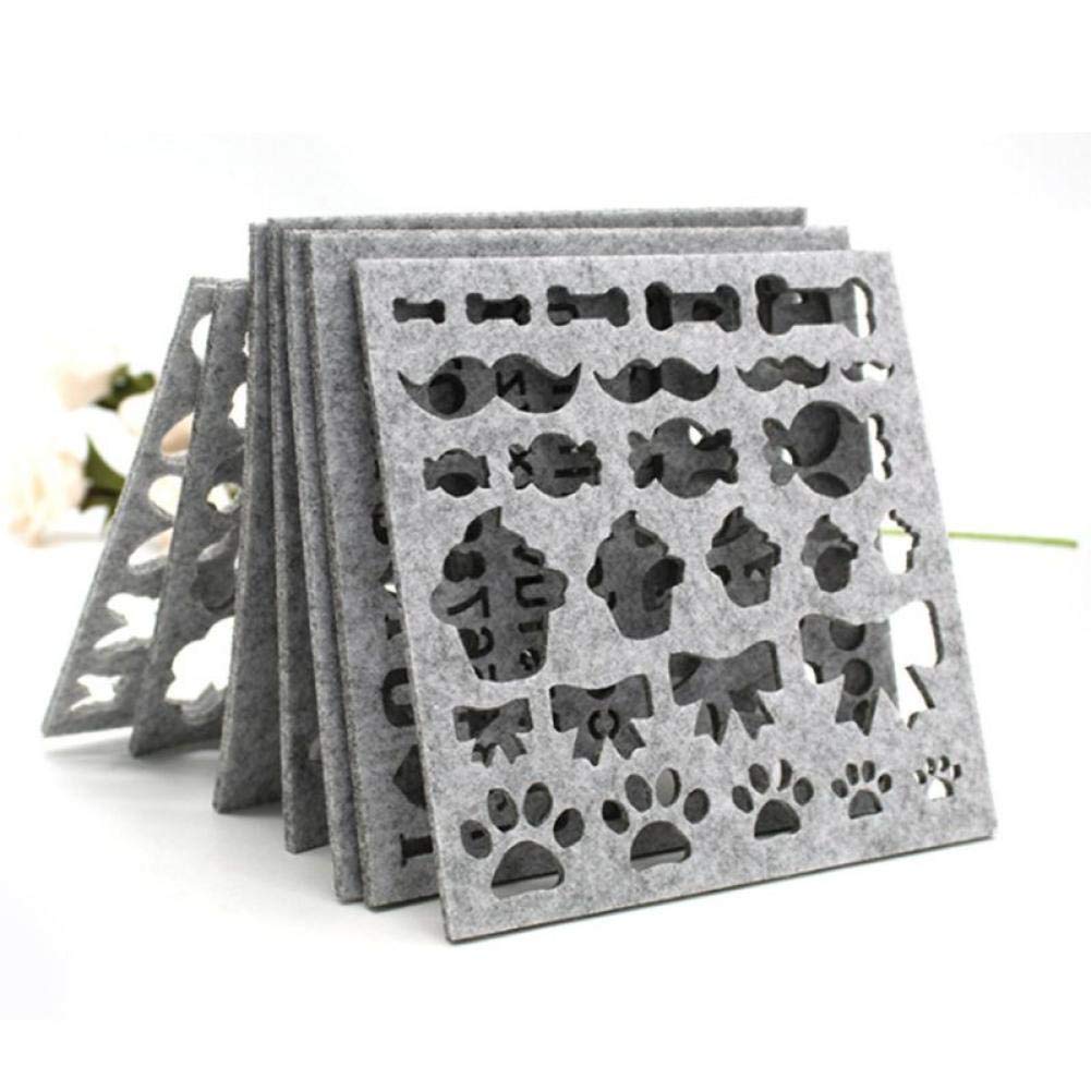 Casecover Gray 7Pcs Wool Felt Mold Needle Felting Diy Craft Stencil Applique Handicraft Shaping Mould Kids Art Craft Supplies