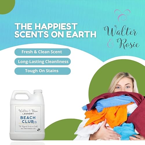 Miniatura 5 de Walter & Rosie Detergente de lujo Beach Club, aroma inspirado con notas verdes y jazmín blanco, limpia todo tipo de tela, ideal para lavar a máquina
