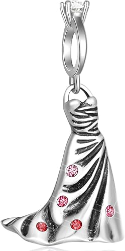 Abalorios temáticos de boda, plata de ley 925, colgante de anillo de boda, mariposa, ramo de flores, cheongsam, fu bag, "Just Married", cuentas de