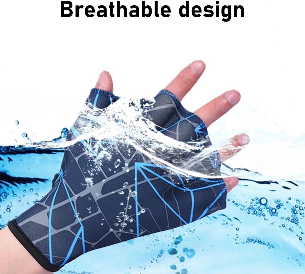 Effective Swim Training Gear Water Aerobics Webbed Gloves Adjustable Swimming Gloves for Adult Pool Water Activity