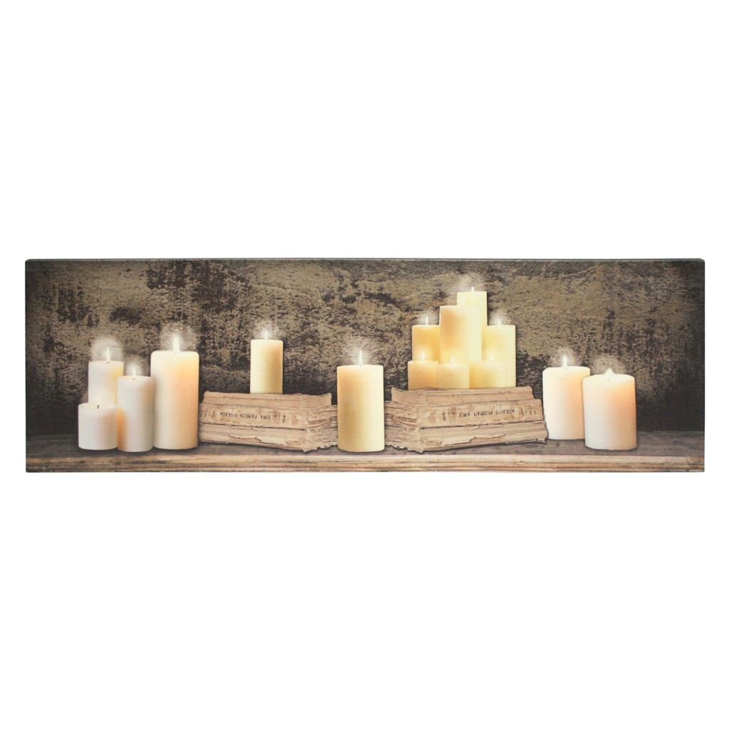 Kennedy's Country Collection 71453 - 40" x 12" x 3/4" - "Mantel Of Candles" Battery Operated LED Lighted Canvas (Batteries Not Included)