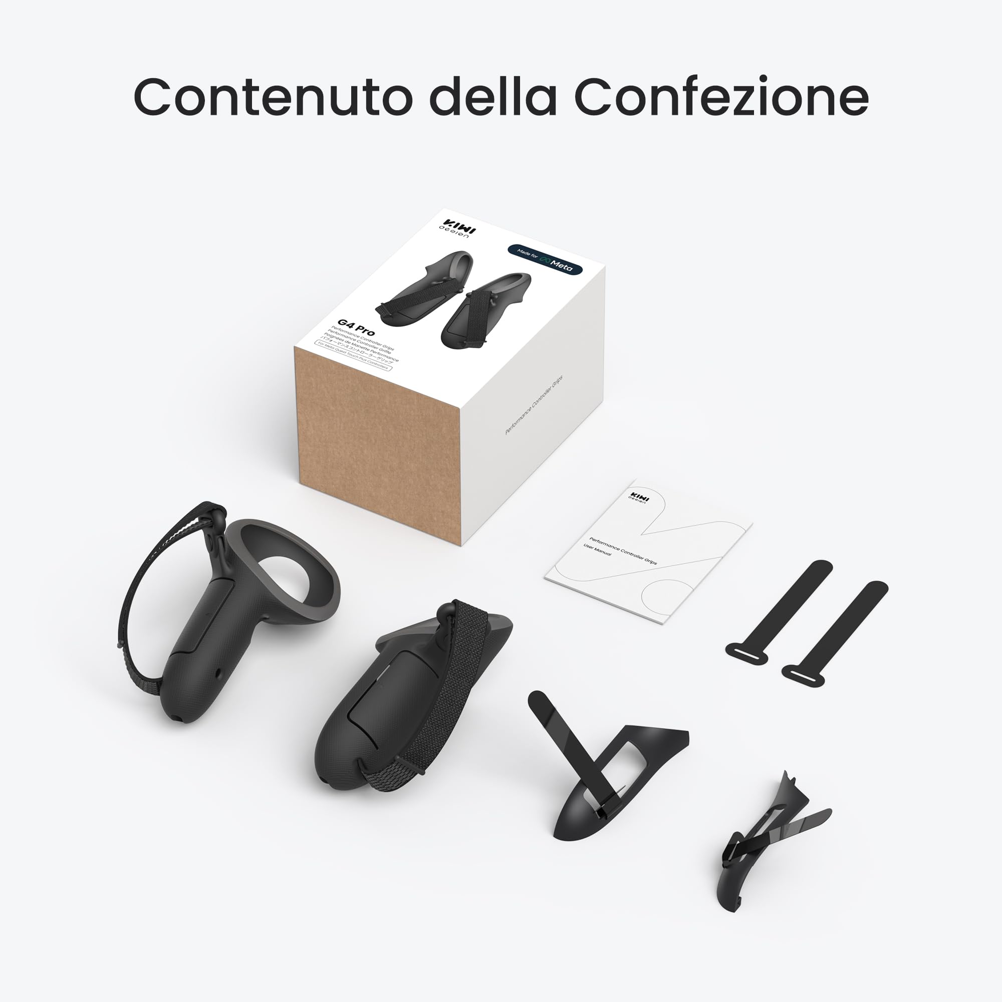 KIWI design G4 Pro Impugnature per Controller Compatibili con Meta Quest 3/3S, Accreditate da Meta