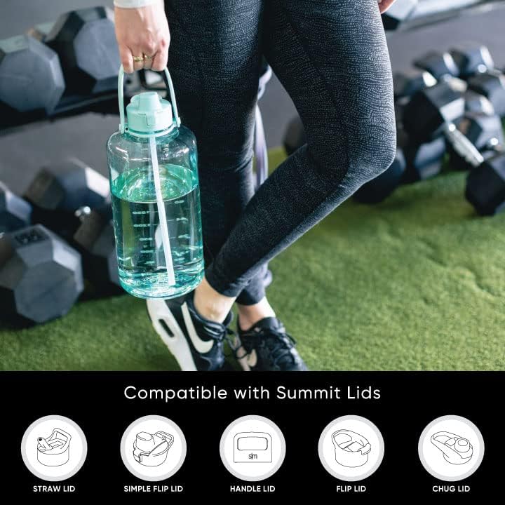 Miniatura 7 de Botella de agua de plástico Simple Modern con tapa de sorbete de silicona con tapa abatible con botón a prueba de fugas y asa Tritan transparente