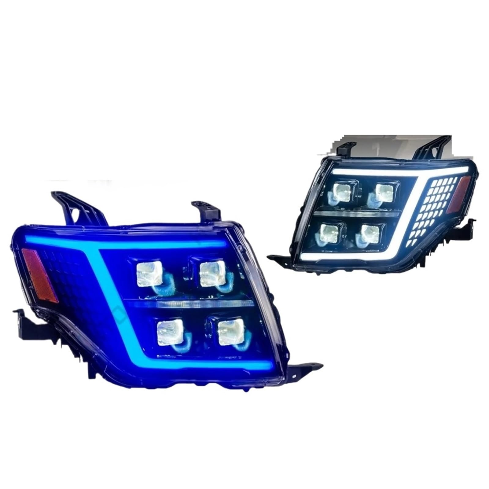 Faro Anteriore per Mitsubishi V98 Montero 2006-2021 Gruppo Ottico Anteriore Luce Diurna DRL Coppia sequenziale Faro Anteriore Gruppo Ottico per Auto