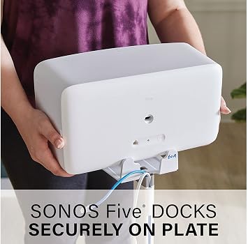 SANUS ワイヤレススピーカースタンド Sonos Five and Sonos Play用:5 - 垂直および水平オーディオ用のオーディオ強化デザイン ケーブル管理&プレミアム合金素材 WSS52-W2 ホワイト