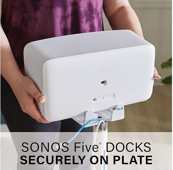 SANUS ワイヤレススピーカースタンド Sonos Five and Sonos Play用:5 - 垂直および水平オーディオ用のオーディオ強化デザイン ケーブル管理&プレミアム合金素材 WSS52-W2 ホワイト