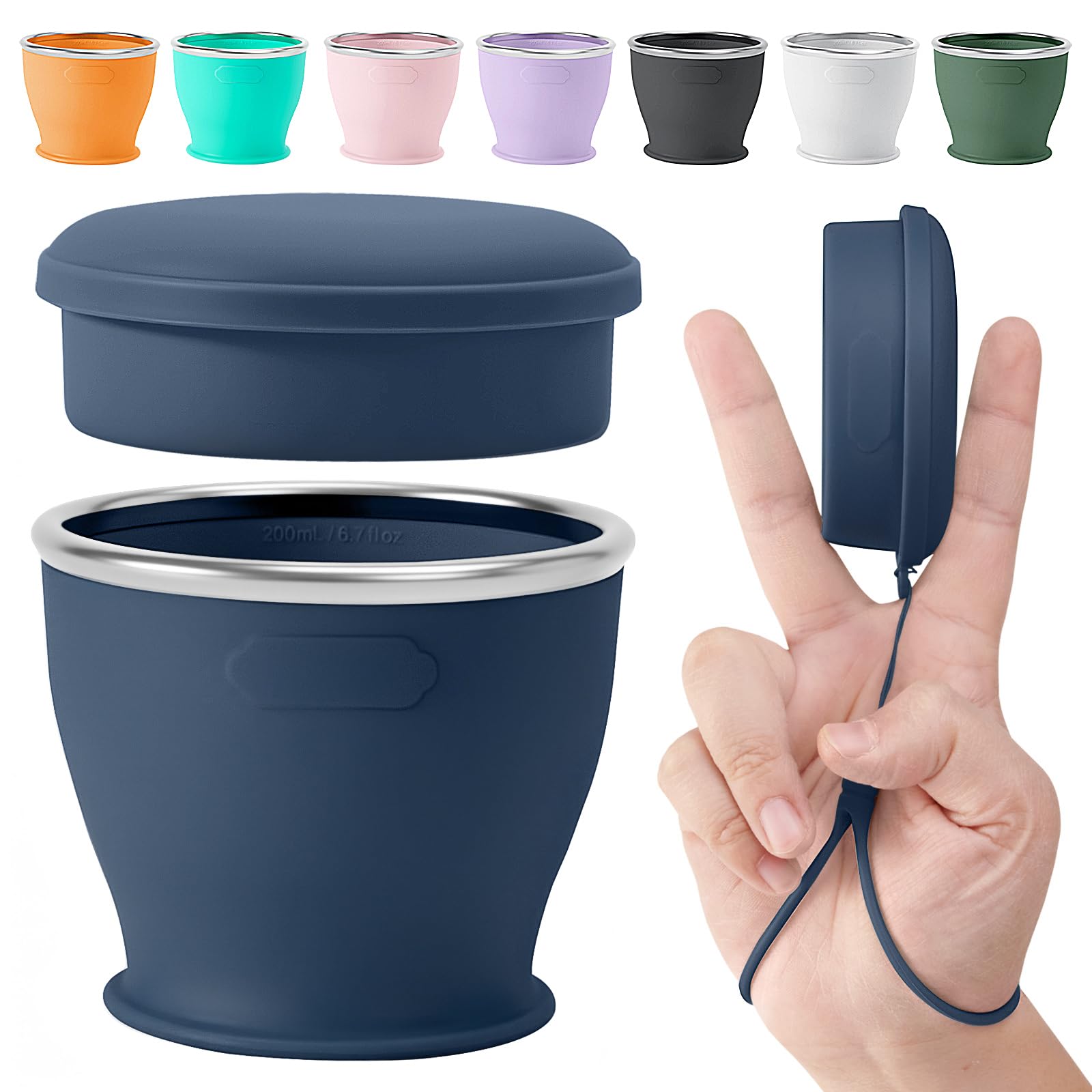 Sinyon Collapsible Travel Cup, Foldable Water Cup with Lid, for Travel