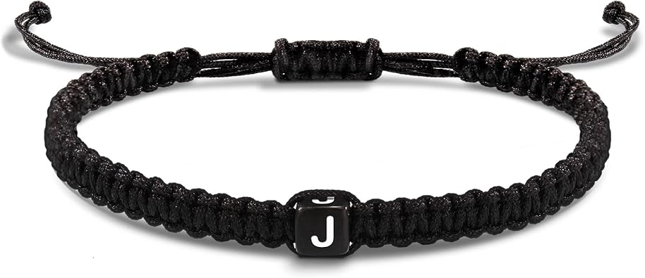Initial Bracelets for Women Men Gifts for Her Teen Girl Best Friend Birthday Graduation Dainty Braided Bracelets Letter A-Z Charm Adjustable Link Mother's Day Jewelry Mom Christmas Gifts Valentine's Day Jewelry