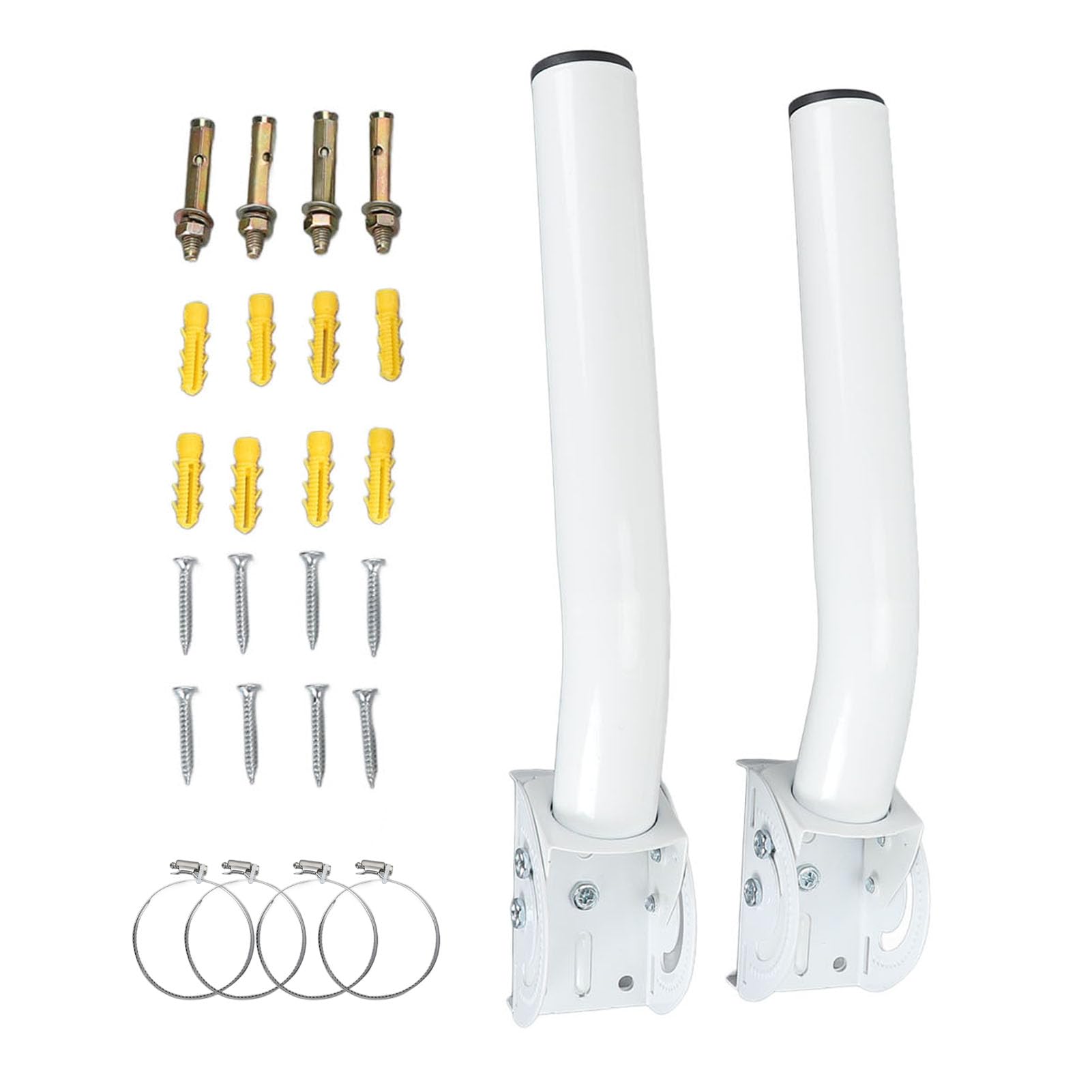 Kit de Montage d'Antenne Murale en J, Support de Poteau d'Antenne Réglable, 2 Ensembles pour Antenne Rectangulaire V2