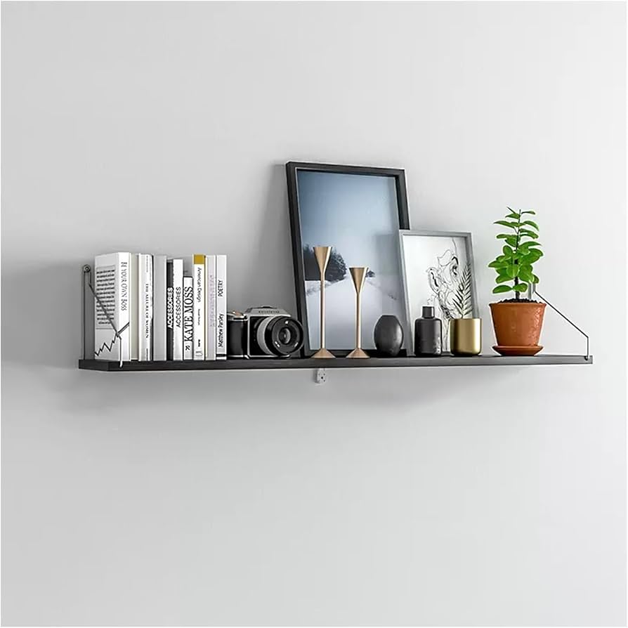 Amazon|ステンレススチールブラケット付き木製ウォールシェルフ、深さ Amazon|ステンレススチールブラケット付き木製ウォールシェルフ、深さ