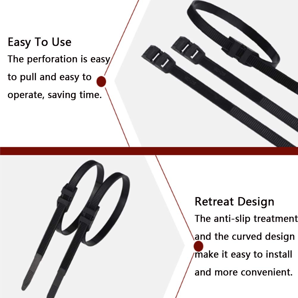 100 Fibbie Universali In Nylon Per Fascette Fermacavi