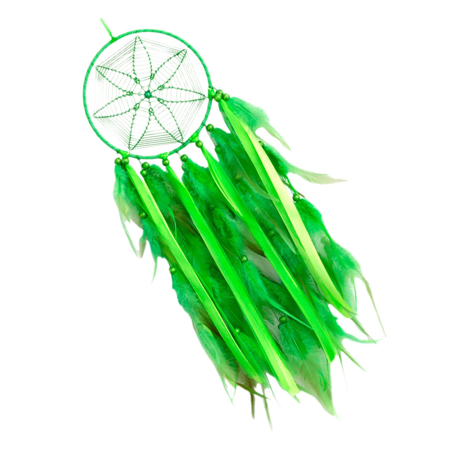 Patricks Day Irish Festivals Green Feathered Dreamcatchers Hanging Ornament with Tassels for Bedroom Wall Decors