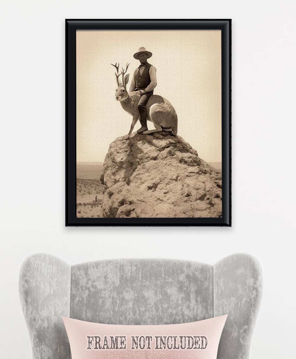 Amazon.com: Jackalope Vintage 28x36 Stretched Canvas – Fantasy