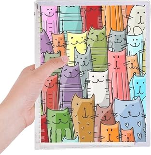 Caderno sorrindo com desenho fofo e proteção de gatos para amantes de animais de estimação, diário de folhas soltas recarregável