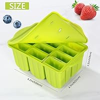 Vista 2 de Juego de moldes para paletas de 12 cavidades, molde casero para hacer paletas de hielo, moldes de silicona para congelar con 50 palitos de paleta