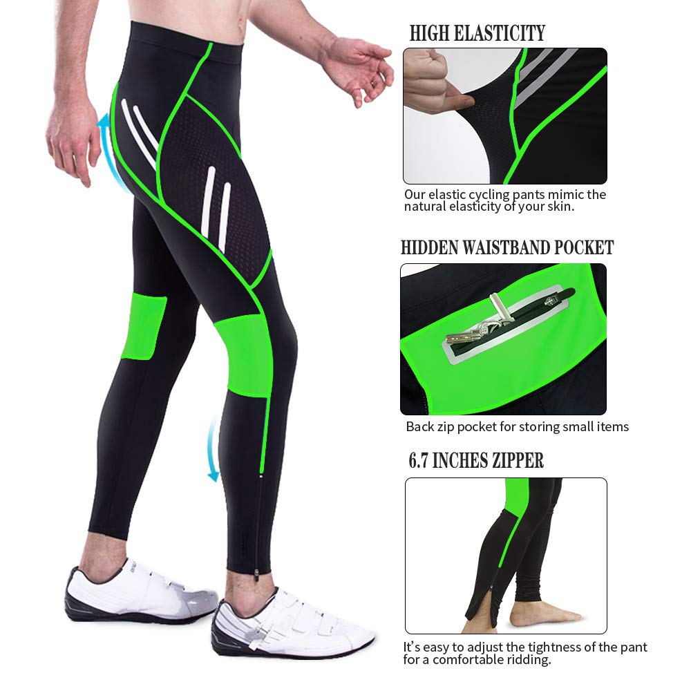 MEETWEE Męskie spodenki rowerowe Długie spodenki rowerowe, kompresyjne spodenki rowerowe Legginsy Spodnie rowerowe dla mężczyzn Elastyczna oddychająca podkładka do siedzenia z gąbki 3D