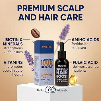 MOERIE Ultimate Hair Growth Serum for Natural Hair Regrowth & Thickening - Anti Thinning & Hair Loss Treatment for Women - Rapid Hair Growth Products - Scalp Oil Alternative - 1.69 fl oz / 50 ml
