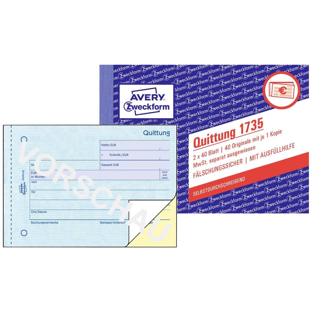 Avery Zweckform 1735 Receipt Pack of 1